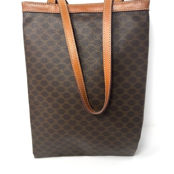 Celine Macadam Tote Bag – Vintage Monogram Canvas Cabas with Leather Trim - Picture 3 of 10